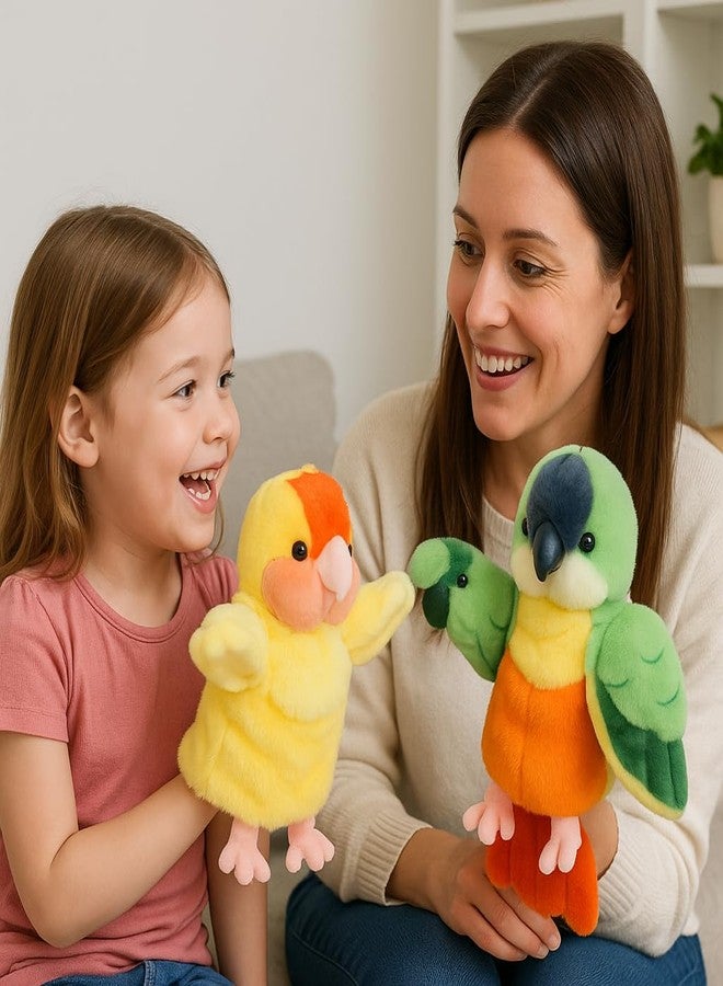 Easfan Green Parakeet Parrot Hand Plush Puppet Cute Bird Interactive Storytelling Cute Soft Plush Toy Creativity and Imagination Easter Christmas Birthday Gifts for Toddlers Kids,11.5’’ - Image 5