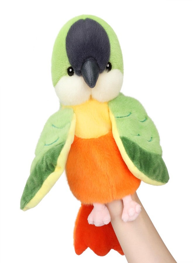 Easfan Green Parakeet Parrot Hand Plush Puppet Cute Bird Interactive Storytelling Cute Soft Plush Toy Creativity and Imagination Easter Christmas Birthday Gifts for Toddlers Kids,11.5’’ - Image 1