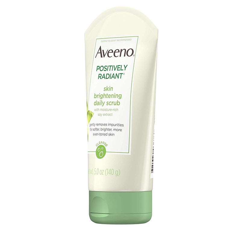 Aveeno Positively Radiant Skin Brightening Exfoliating Daily Facial Scrub with Moisture-Rich Soy Extract, Jojoba & Castor Oils, Soap-Free, Hypoallergenic & Non-Comedogenic Face Cleanser, 5 oz (Pack of 2) - Image 2