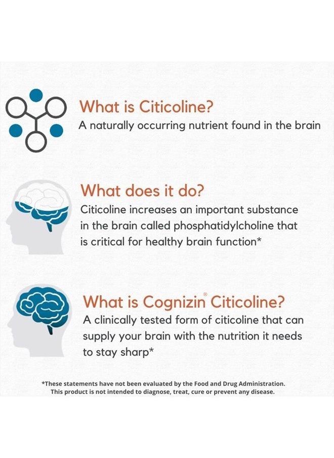 Cognizin Citicoline 500mg (60 Vegetarian Capsules) - Clinically Studied Form of Citicoline - No Stearates - Vegan - Non GMO - Gluten Free - pzsku/ZEDF0E4A610BD50BB290AZ/45/_/1681475585/c6d81105-6e72-435b-b435-ac721e39e906