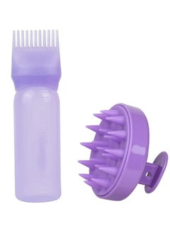 Oasisgalore Root Comb Applicator Bottle,Scalp Massager Shampoo Brush+ Squeeze Comb Applicator Bottle with Graduated Scale Head Relaxation Tools for Home Salon Comb Applicators  - Image 1