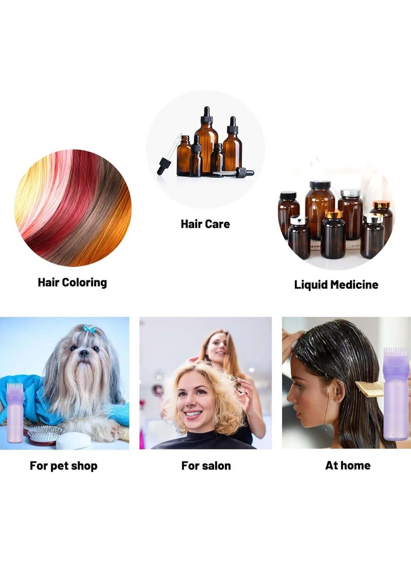 Oasisgalore - Root Comb Applicator Bottle,Scalp Massager Shampoo Brush+ Squeeze Comb Applicator Bottle with Graduated Scale Head Relaxation Tools for Home Salon Comb Applicators - Image 1