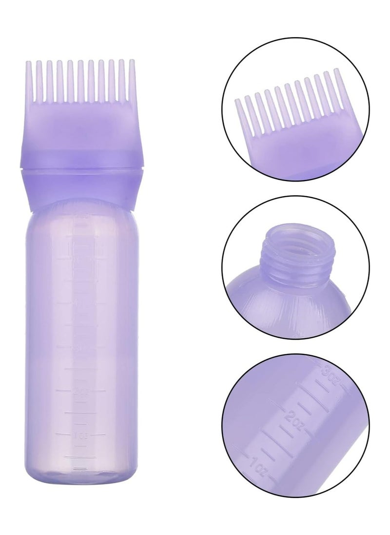 Oasisgalore - Root Comb Applicator Bottle,Scalp Massager Shampoo Brush+ Squeeze Comb Applicator Bottle with Graduated Scale Head Relaxation Tools for Home Salon Comb Applicators - Image 1