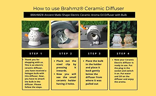 BRAHMZ Brahmz Electric Aroma Oil Diffuser Elegant Matki Shape for Home and Office with Bulb and Sandal Aroma Oil Sandal  - Image 5