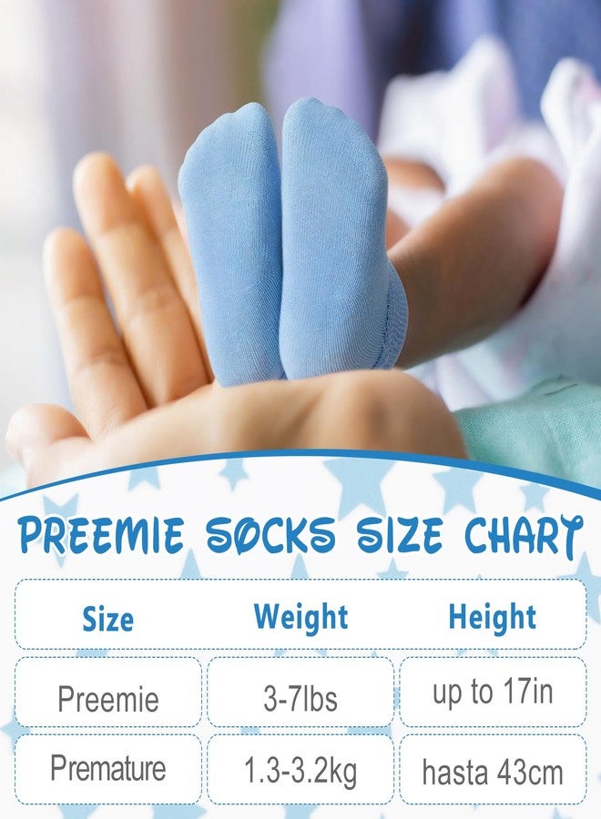 Twistover 10 Pairs Preemie Baby Terry Cotton Turn Cuff Socks for Newborn Girls Boys - Nicu, Light Blue Color, premature - Image 2