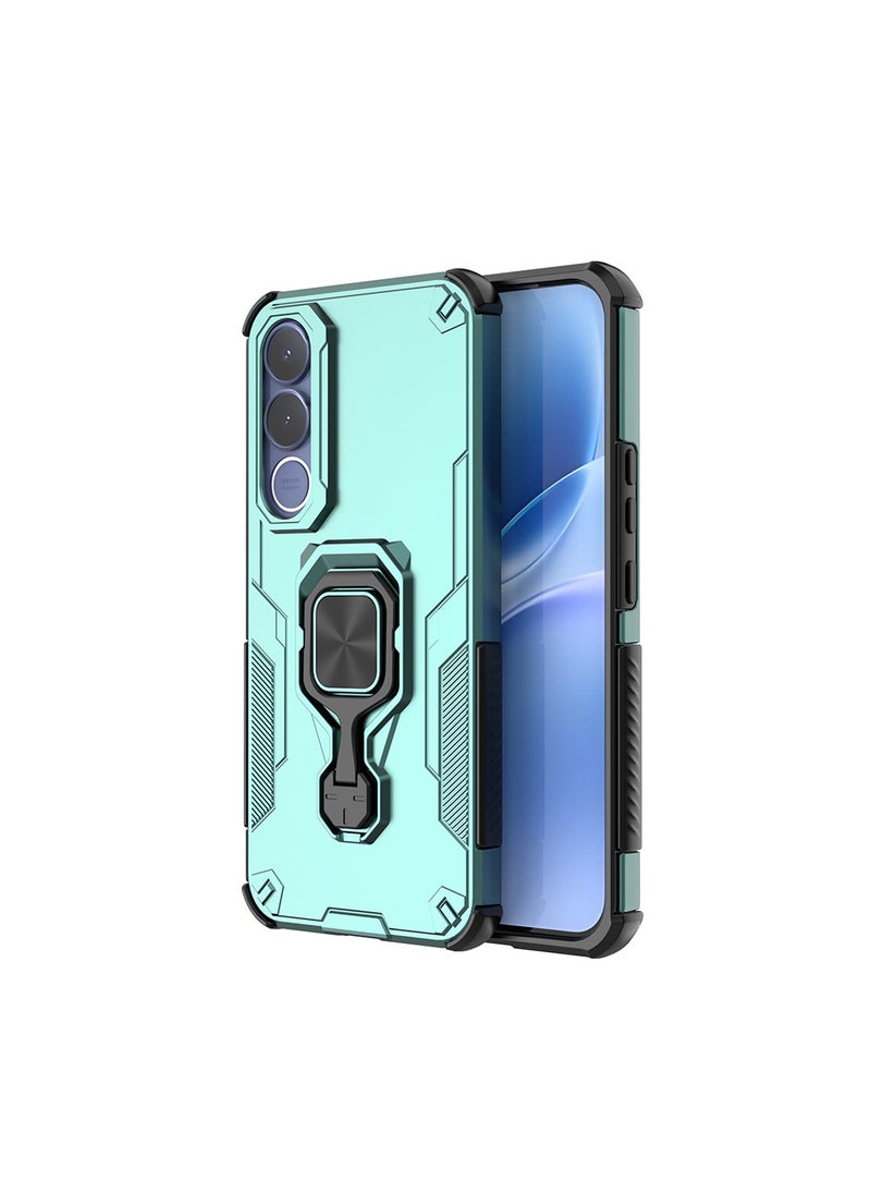 Full Body Protective Phone Case for VIVO V70 FE with Ring Holder | 4 Corner Protection Shockproof, Magnetic Car Mount Compatible, Built-in Kickstand,Green - Image 2