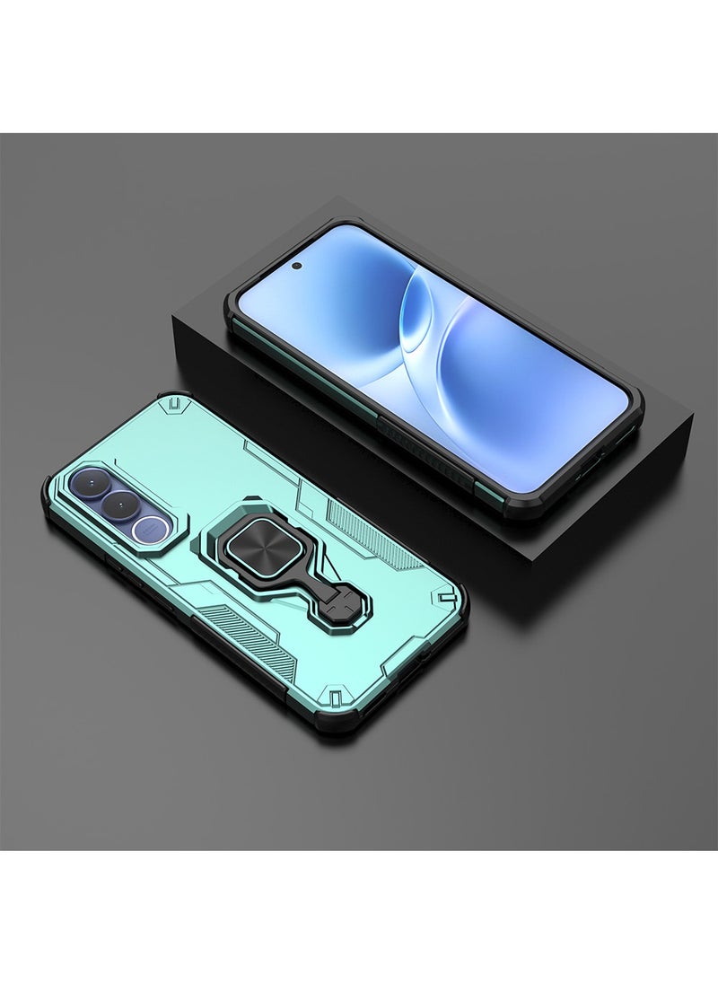 Full Body Protective Phone Case for VIVO V70 FE with Ring Holder | 4 Corner Protection Shockproof, Magnetic Car Mount Compatible, Built-in Kickstand,Green - Image 5