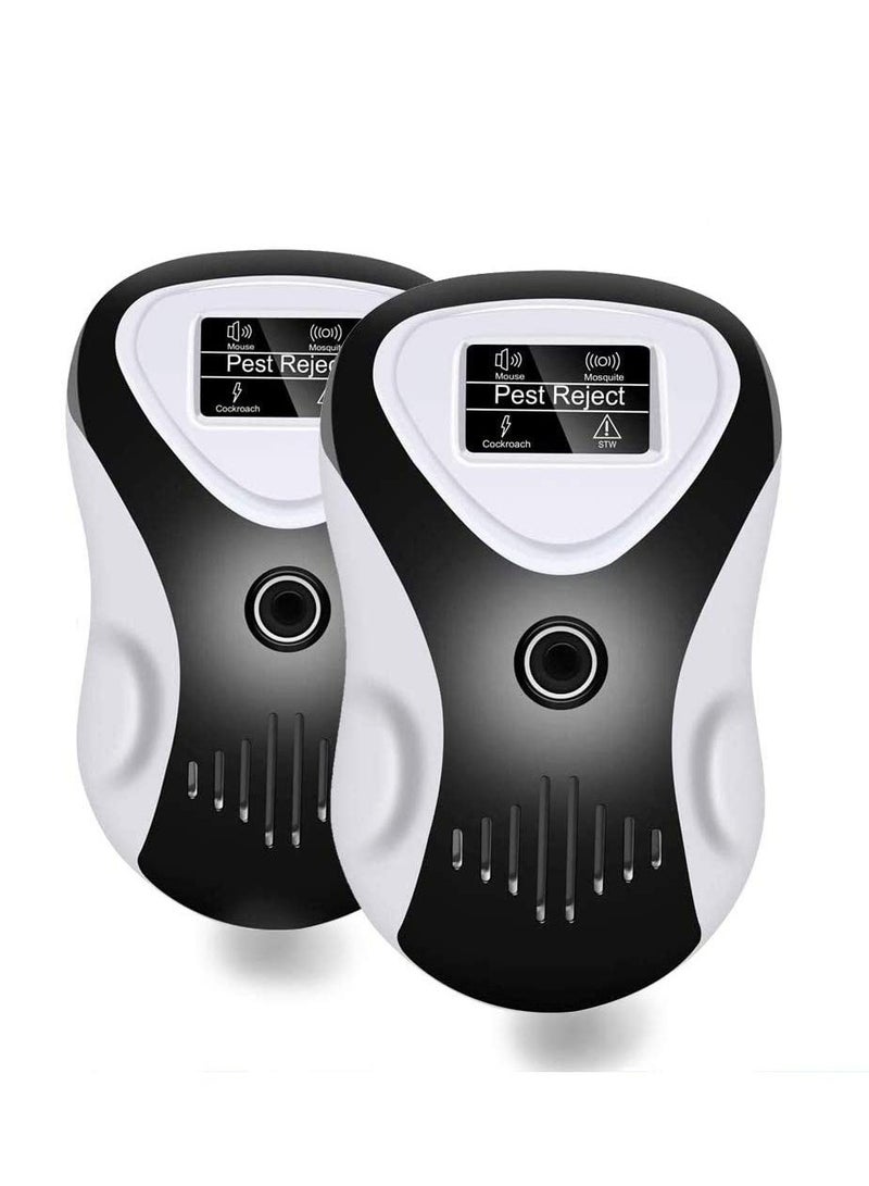 Dual Ultrasonic Pest Repeller - 4 Frequency Safe for Humans & Pets, Effective Against Rodents, Insects, Mosquitoes & More - 2 Pack for Home & Garden Use - Image 1