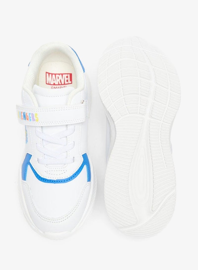 Marvel Avengers Print Sneakers with Hook and Loop Closure - Image 4