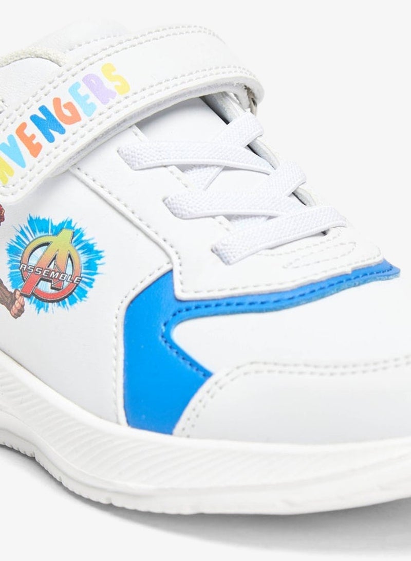 Marvel Avengers Print Sneakers with Hook and Loop Closure - Image 5