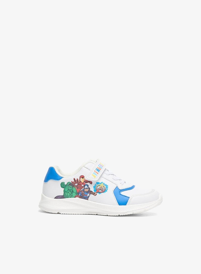 Marvel Avengers Print Sneakers with Hook and Loop Closure - Image 3