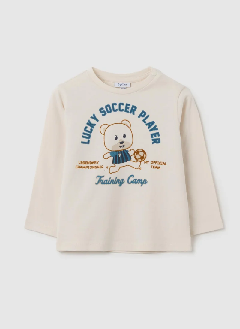 Ovs OVS Children'S Beige Pure Cotton T-Shirt With Print