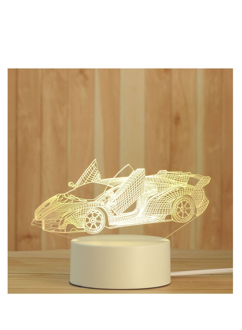 Y&D 3D Usb Table Night Lamp White 10x20centimeter