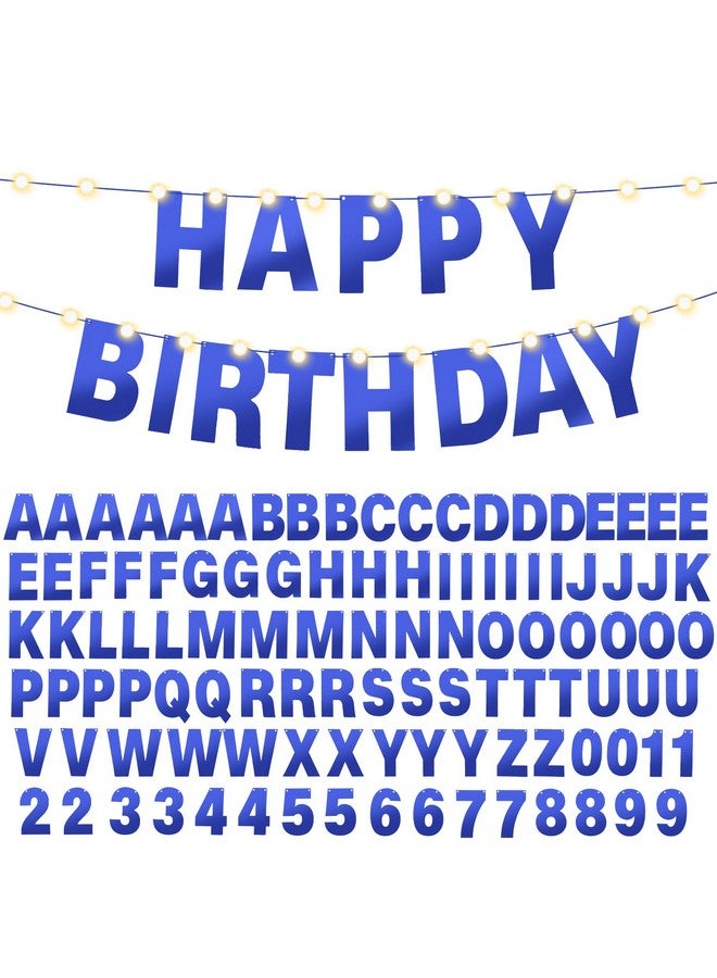 TaoBary 112 Pcs DIY Letter Custom Banner Glitter Customizable Banner Kit Including 107 Letters and Numbers 3 Rope for Valentine Birthday Party(Bright Blue) - Image 1