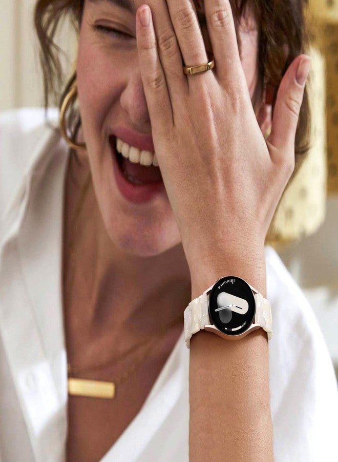 Lerobo Resin Band Compatible with Galaxy Watch 7 Band 6 5 4 40mm 44mm for Women Men Galaxy Watch 4 6 Classic 42mm 46mm 43mm 47mm Galaxy 5 Pro 45mm Active 2 40mm 42mm, 20mm Watch Band Cream White - Image 2