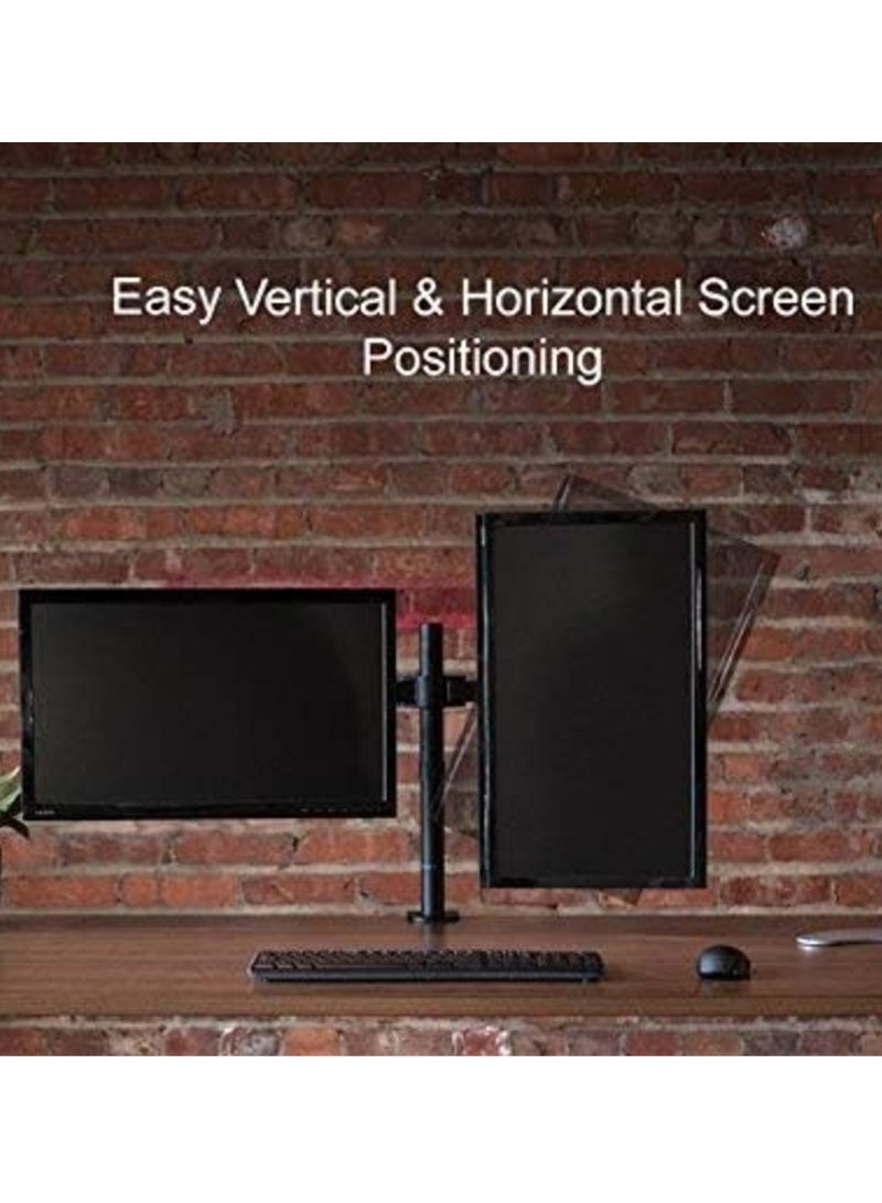 ELTRAZONE Dual LCD LED Monitor Desk Mount Stand with C-clamp and Bolt-Through Grommet Options | Heavy Duty Fully Adjustable Arms Hold Two (2) Screens up to 27"  - Image 5