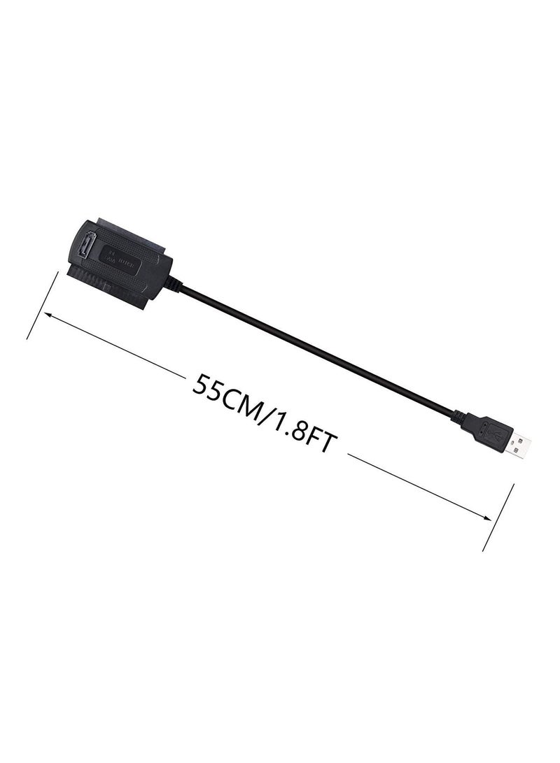 USB to SATA IDE Adapter, 2.0 Hard Drive Adapter Transfer Cable for Universal 2.5/3.5/5.25in DE and External Converter (1.8FT/Black) - Image 2