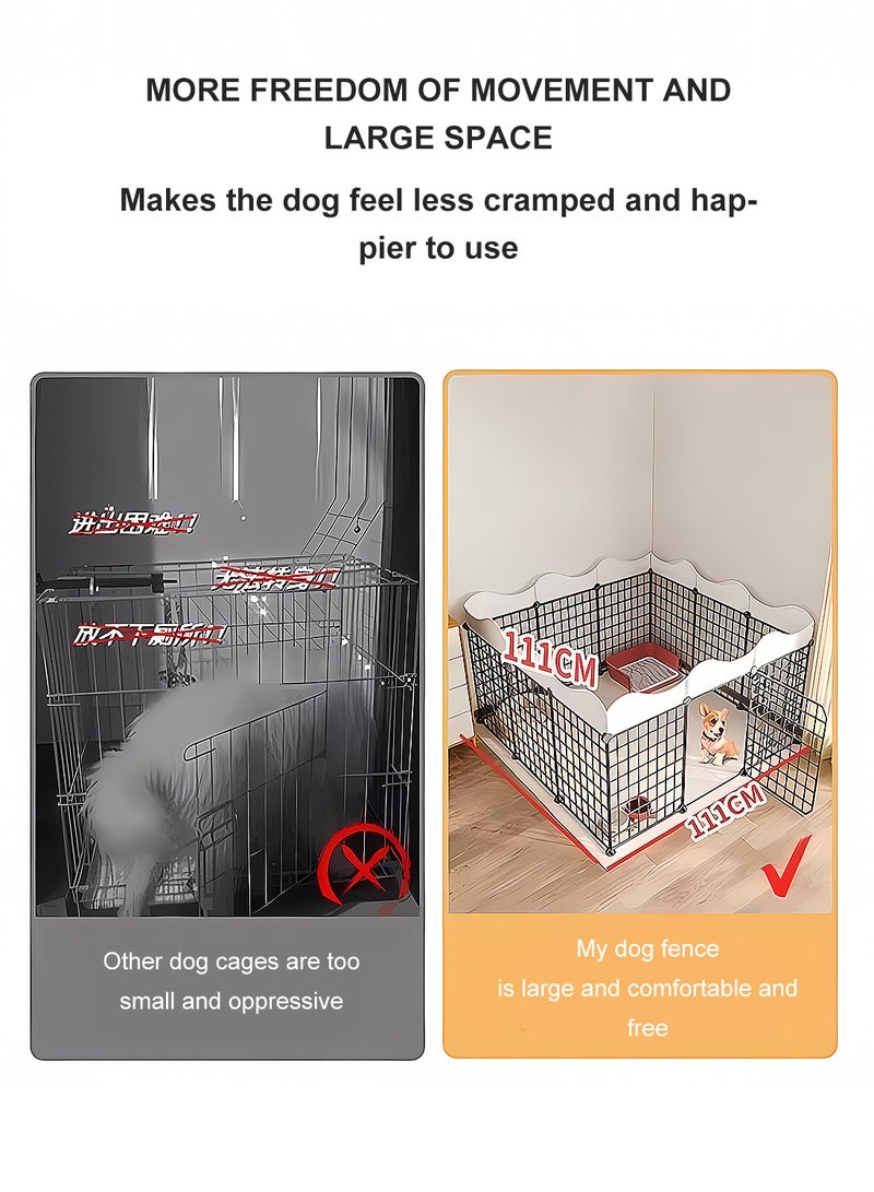 كيدل سياج للكلاب الأليفة، بوابة عزل للكلاب الصغيرة، سياج داخلي مركب مجاني، سياج منزلي، قفص للكلاب - Image 2