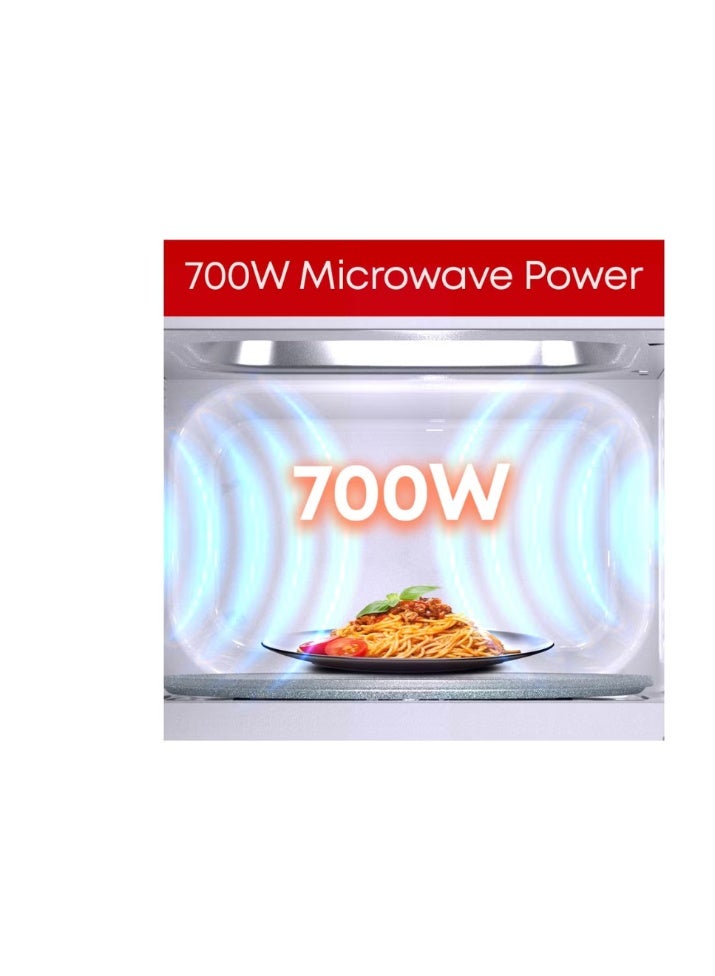 TORNADO 20 Liters Solo Microwave Oven with 5 Power Levels, 700W, Defrost Function, 35 Minutes Timer 20 L 700 W TWMS-20-W-E White - Image 3
