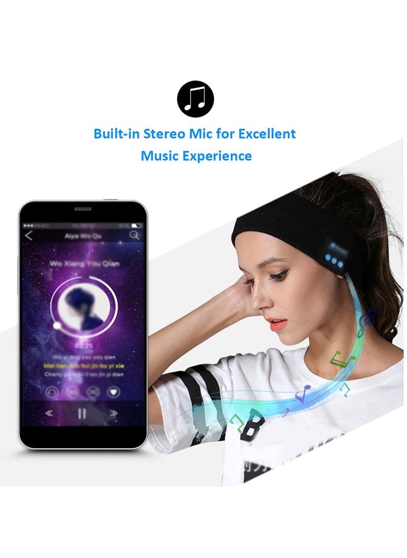 Generic BT5.0 Connected Music Knitted Headband Headwear Headphone  - Image 4