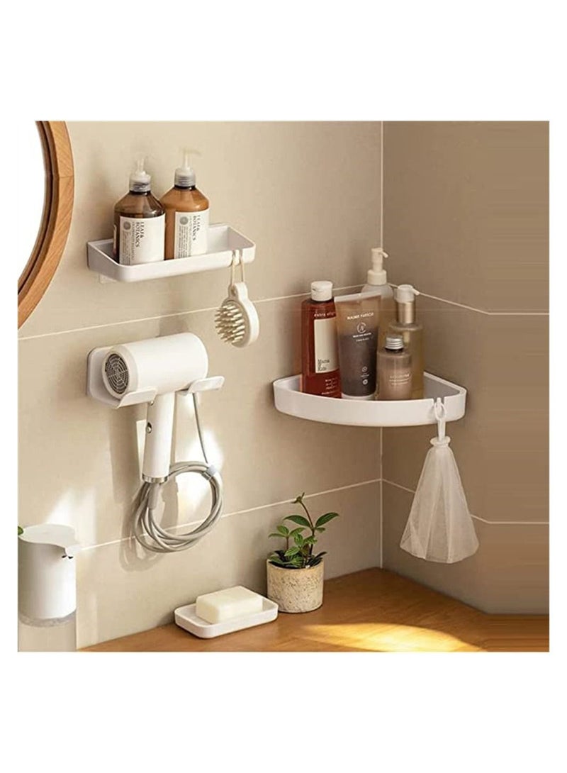 general Universal Hair Dryer Holder, Wall Mounted Self Adhesive Tool Organizer Bathroom, Styling Tools Holder for Brush Rollers Curler Clips Toiletries - Image 4