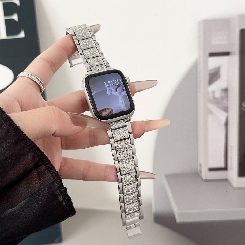 Luxurious Rhinestone Apple Watch Strap For Women Office Party Date Night S11 1 SE Ultra 38 49mm Black 42 44 45 46 49mm - Image 1