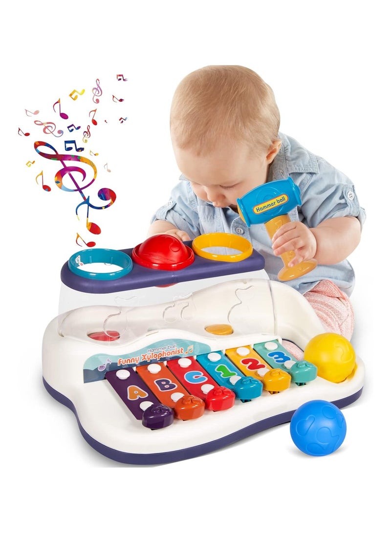 Montessori Toys for 1 Year Old, 2 in 1 Hammer Pounding  Musical Xylophone Toys, Baby Sensory Toys for Toddler 1-3, Learning  Educational Toys, Birthday Gifts for 1 2 3 Year Old Girl Boy - Image 1