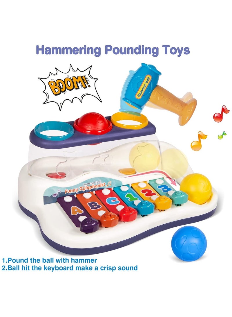 Montessori Toys for 1 Year Old, 2 in 1 Hammer Pounding  Musical Xylophone Toys, Baby Sensory Toys for Toddler 1-3, Learning  Educational Toys, Birthday Gifts for 1 2 3 Year Old Girl Boy - Image 4