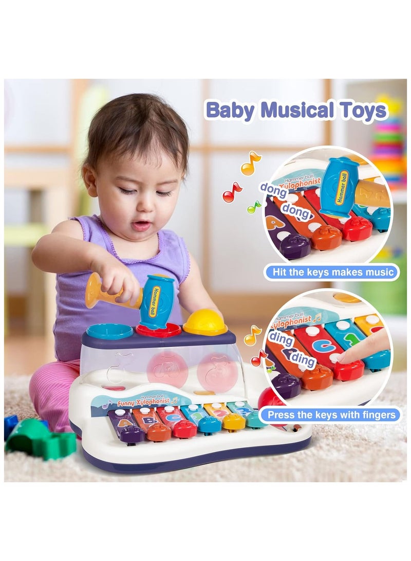 Montessori Toys for 1 Year Old, 2 in 1 Hammer Pounding  Musical Xylophone Toys, Baby Sensory Toys for Toddler 1-3, Learning  Educational Toys, Birthday Gifts for 1 2 3 Year Old Girl Boy - Image 3