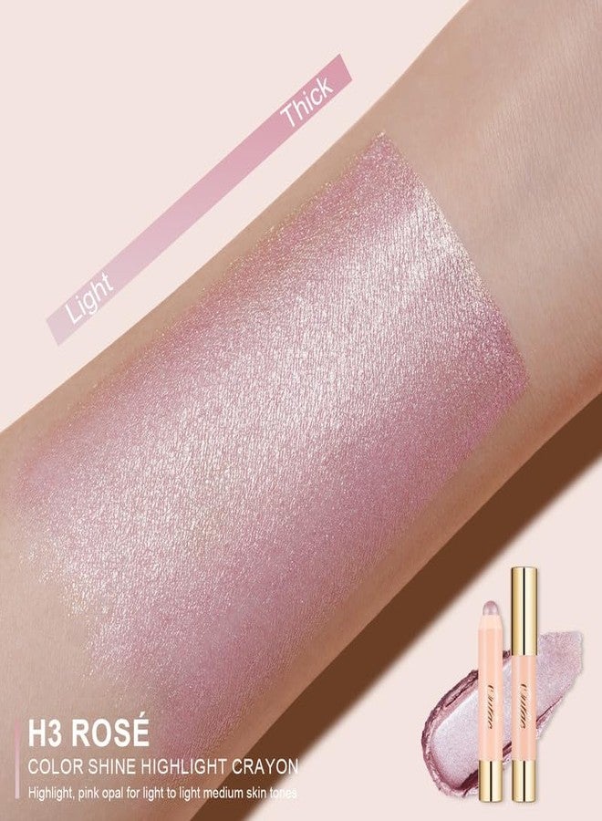OULAC Pink Opal Metallic Finish Twist-Up Highlight Crayon with Creamy Texture Lightweight, Nourishing & Seamless Blending 8+ Hours Water-Resistant - Image 5