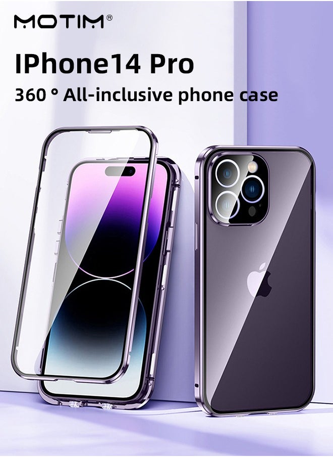 Motim iPhone 14 Pro Magsafe Case Upgrade Full-Body Front and Rear Clear Bumper Cover with 9H Tempered Glass Screen Protector and Camera Lens Protector Yellowing-Resistant Anti-Drop Shock Absorption Case  - Image 1