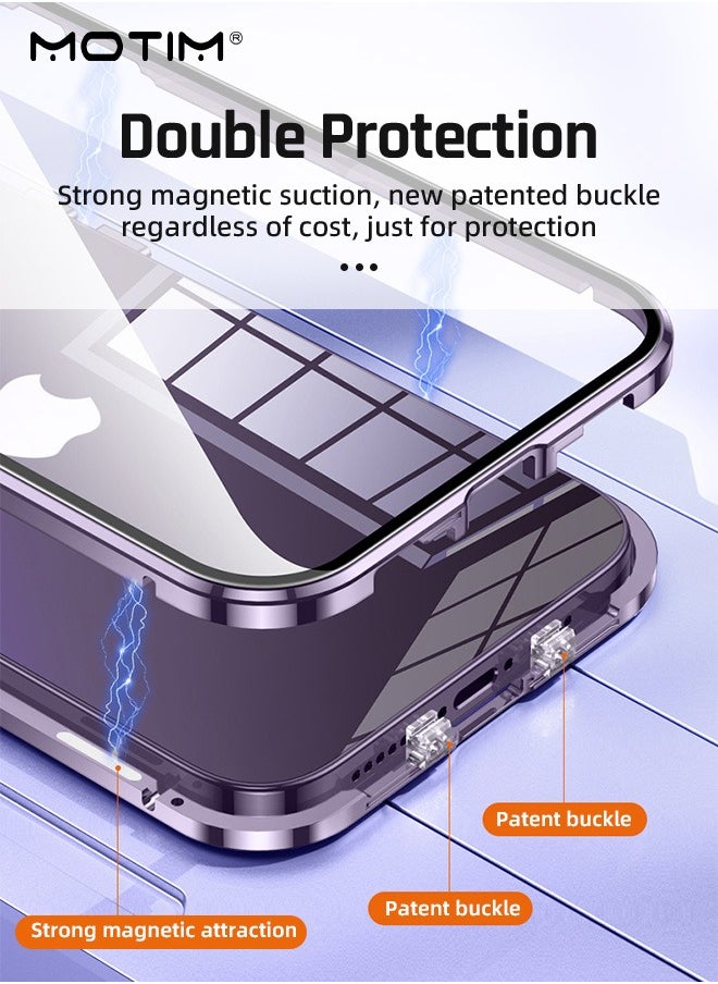 Motim iPhone 14 Pro Magsafe Case Upgrade Full-Body Front and Rear Clear Bumper Cover with 9H Tempered Glass Screen Protector and Camera Lens Protector Yellowing-Resistant Anti-Drop Shock Absorption Case  - Image 2
