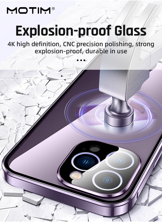 Motim iPhone 14 Pro Magsafe Case Upgrade Full-Body Front and Rear Clear Bumper Cover with 9H Tempered Glass Screen Protector and Camera Lens Protector Yellowing-Resistant Anti-Drop Shock Absorption Case  - Image 4