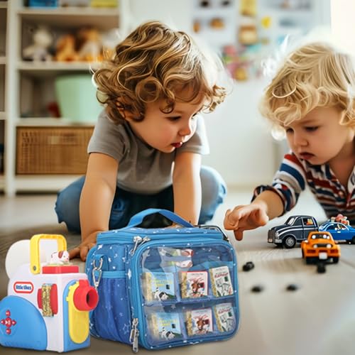 Taladad Carrying Case Compatible with Little Tikes Story Dream Machine Books Starter Set,Portable Storage Bag with Handle and Shoulder Strap for Storytime,Little Golden Book,Little Puppy Character (Blue) - Image 5