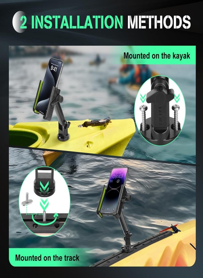Hikeen Kayak Phone Holder, 360°Adjustable Phone Holder with Long Arm, Kayak Fishing Accessories, Phone Mount Compatible with Smartphone from 4''-7'' - Image 5