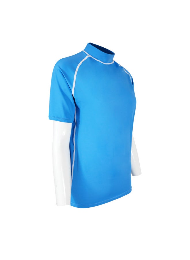 Loquat Spot Women's Split Top Short Sleeve Sun Protection Clothing Snorkeling Clothing Quick-drying Breathable Lycra Clothing Swimwear Ladies-Color:Sky Blue- - Image 2