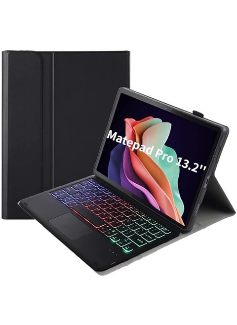 Touchpad Keyboard Case Compatible with Huawei MatePad Pro 13.2inch 2023, Magnetic Removable Wireless Colorful Backlit Keyboard Cover