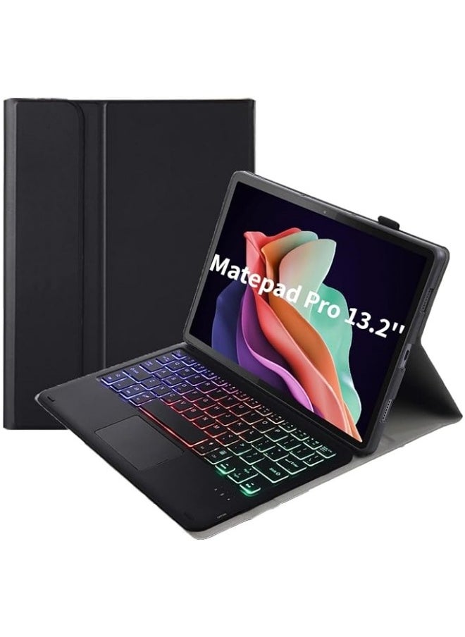 General - Touchpad Keyboard Case Compatible with Huawei MatePad Pro 13.2inch 2023, Magnetic Removable Wireless Colorful Backlit Keyboard Cover - Image 1
