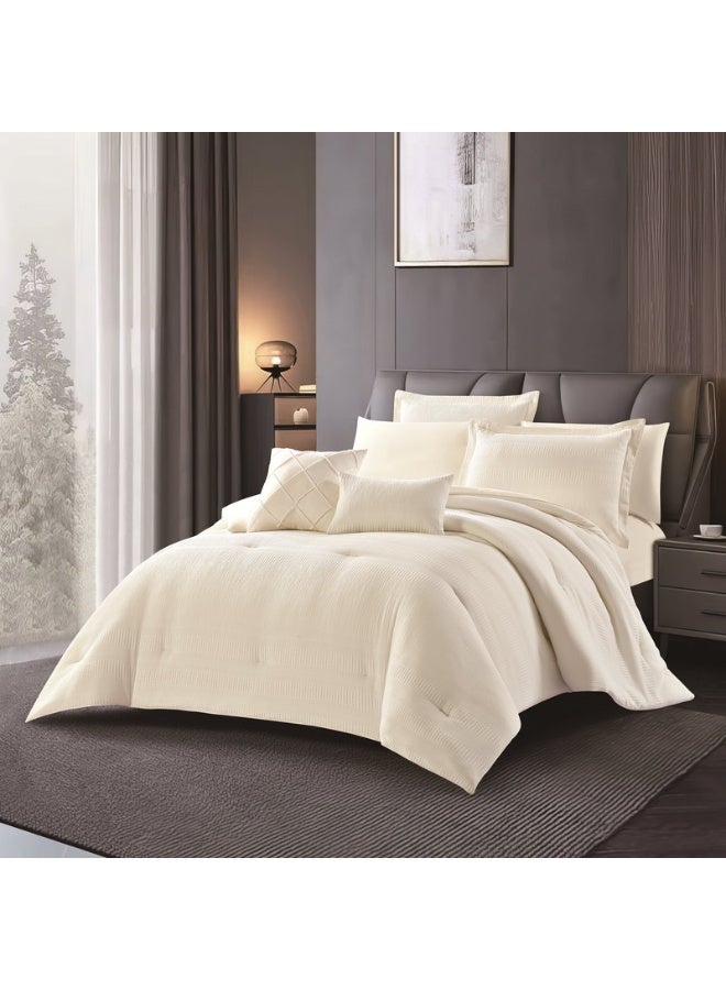 أورز مفرش صيفي فاخر من هورس بحشوة مثبتة مقاس كوين 4قطع - Image 1