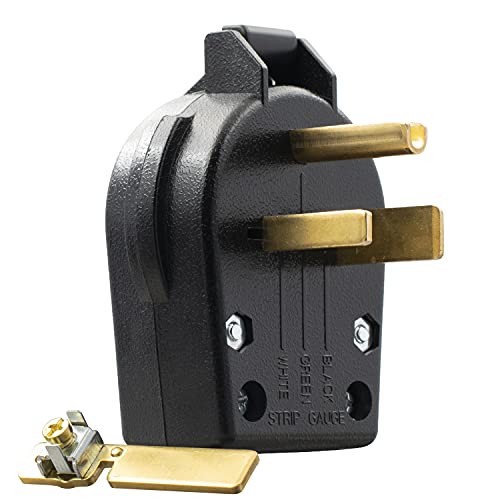 ELEGRP NEMA 6-30P & 6-50P Heavy Duty Angle Plug, 30/50 Amp 250V 3 Prong Power Plug for Welder/Generator, Industrial Grade, Grounding, 2 Pole 3 Wire, UL Listed, 1 Pack - Image 1
