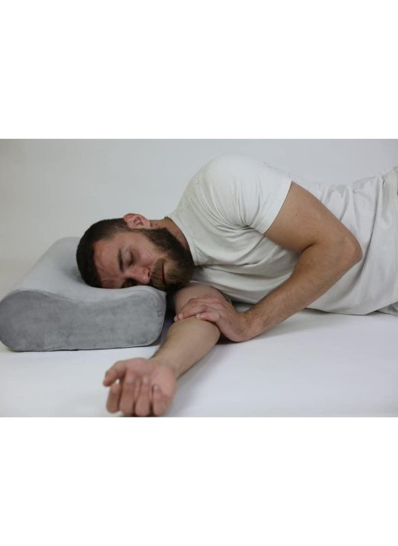 Generic - Orthopedic Memory Foam Pillow – Ergonomic Neck Support for Pain Relief & Comfortable Sleep (Grey) - Image 1