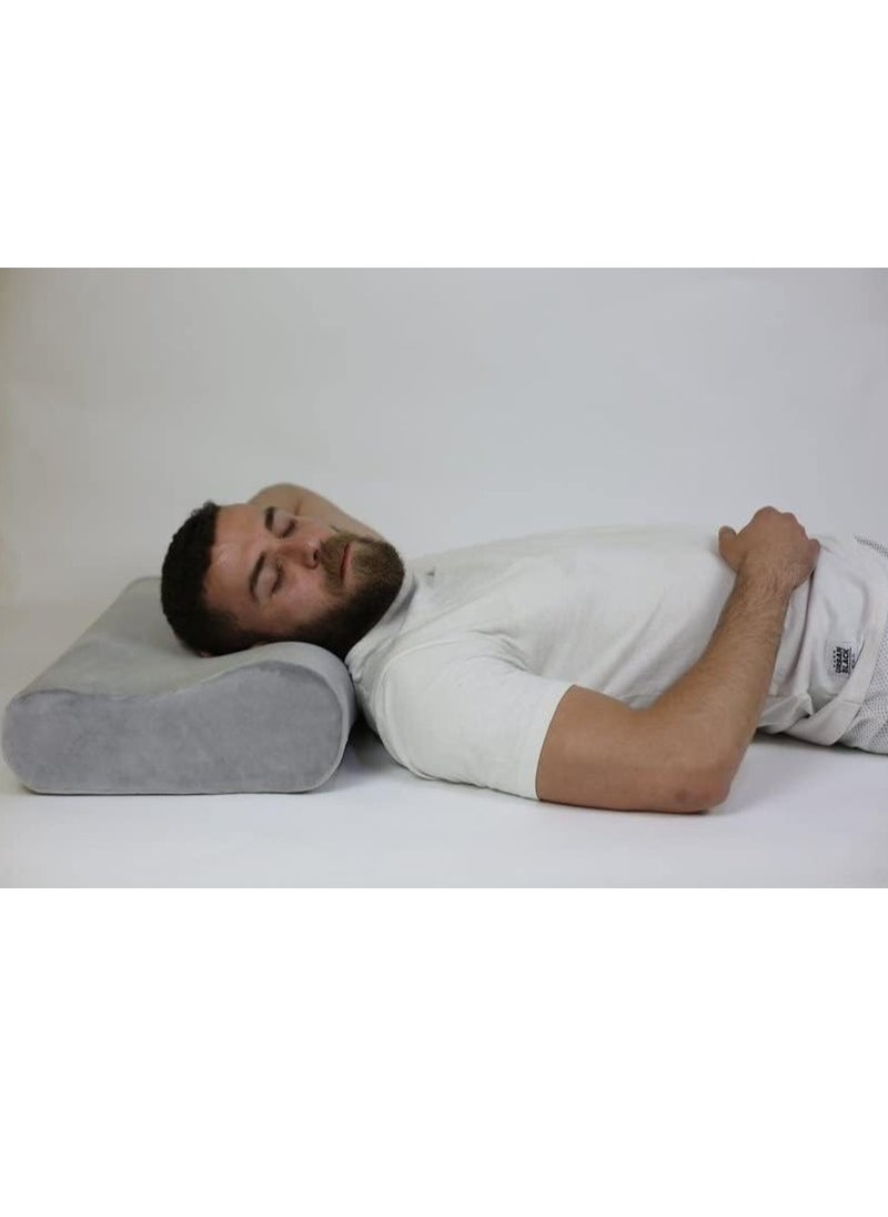 Generic - Orthopedic Memory Foam Pillow – Ergonomic Neck Support for Pain Relief & Comfortable Sleep (Grey) - Image 1
