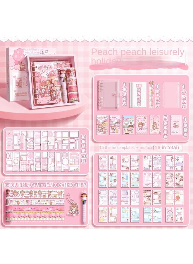 Bluejw Hand Account Book Suit Gift Box Cute Girl's Hand Account Book Cane Book Pupils Children's Tools For Making Cane - Image 1