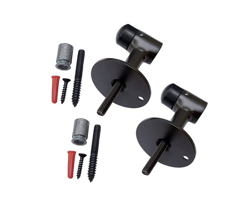 QCAA Solid Brass Door Stop 3 Height ORBOilRubbed Bronze 2 Pack - Image 2