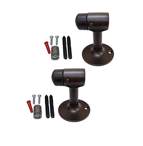 QCAA Solid Brass Door Stop 3 Height ORBOilRubbed Bronze 2 Pack - Image 3