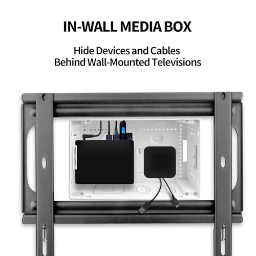YANWEN in-Wall TV Box, Media Enclosure, 9 Inches Inwall Cable Management, Organize System Devices, Dual Purpose in-Wall Enclosure for TV Home Theater Box, White - Image 3
