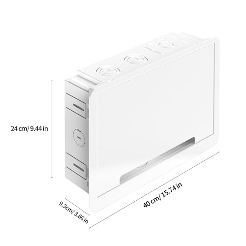 YANWEN in-Wall TV Box, Media Enclosure, 9 Inches Inwall Cable Management, Organize System Devices, Dual Purpose in-Wall Enclosure for TV Home Theater Box, White - Image 2