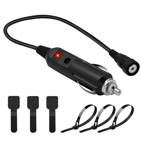 CHolic 12V Cigarette Lighter Socket Port RCA Plug for Heated Most Electric Shields, Helmet, Visor Port, Snowmobile Heated Helmet Connector - Image 1