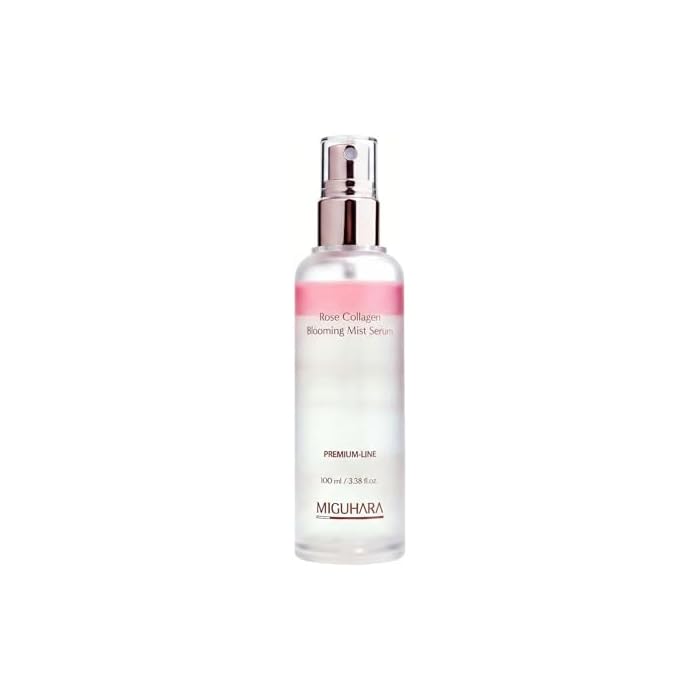MIGUHARA Rose Collagen Blooming Mist, Face Spray with French Rosa Centifolia Flower Extract, Glass Skin, Youthful Glow, Firming Skin, Korean Skincare (100ml/3.38 fl. oz.)