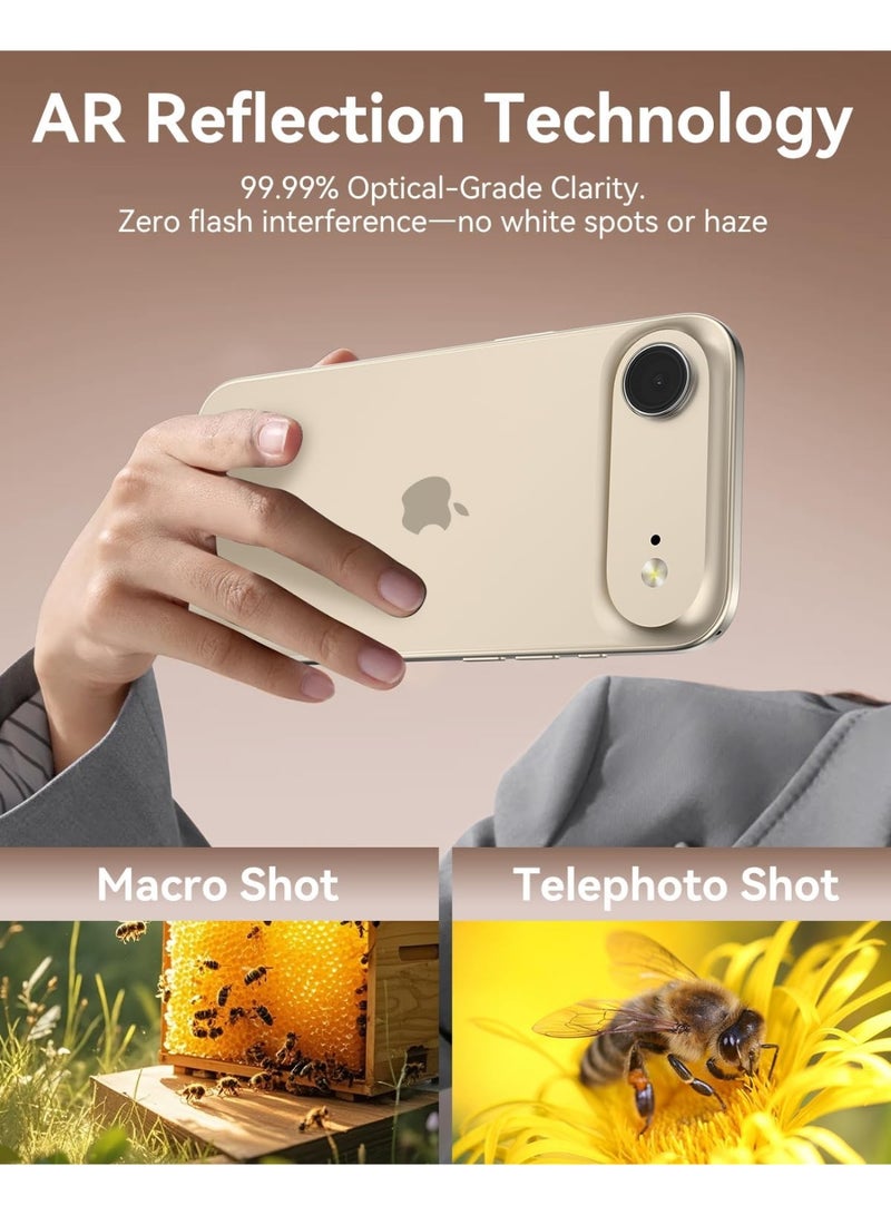 RAPTIC درع زجاجي هوائي HD لجهاز آيفون AIR 9H واقي عدسة الكاميرا مع حلقة معدنية سبائكية [عبوة 2] - Image 3